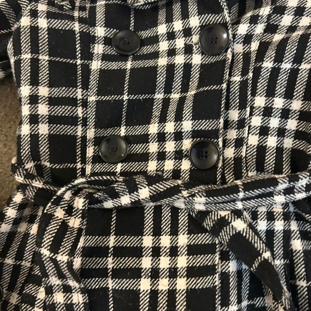Y2K goth plaid tie coat heavy dark academia Bella swan 2000s coat - Picture 3 of 6